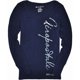 thumbnail image 1 of Aeropostale Camiseta gráfica de manga larga para mujer, azul, XS, 1 of 1