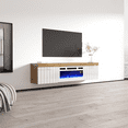 thumbnail image 3 of Knoxville WH-EF Floating Fireplace TV Stand for TVs up to 80", Modern High Gloss 71" Entertainment Center, Wall Mounted Electric Fireplace TV Media Console with Storage Cabinets, 3 of 9