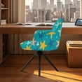 thumbnail image 3 of ZIATUBLES Starfish Print Curved Back Dining Chair Slipcovers 1 Pack, Stretchable Polyester Spandex Vanity Desk Chair Covers with Elastic Bottom Universal Fit in Kitchen and Living Room, 3 of 7
