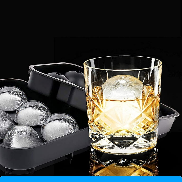 4 Pack Ice Ball Maker, Whiskey Ice Mold, Silicone Ice Square Tray