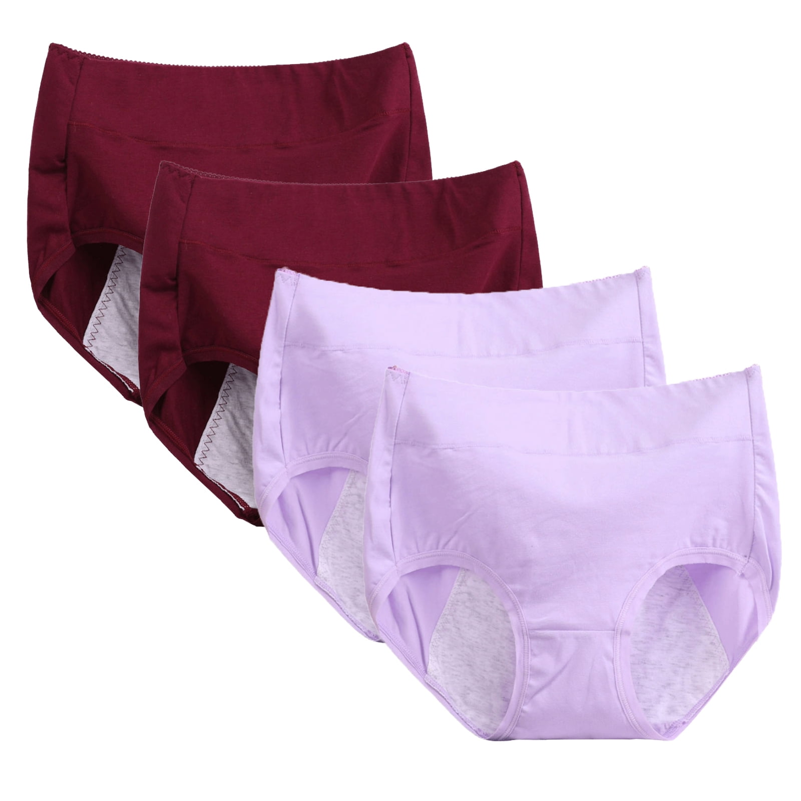 Baywell Womens 4 Pack Menstrual Period Underwear Plus Size Physiological  Panties Mid Waist Cotton Postpartum Ladies Panties Menstrual Leak Proof  Protective Briefs, 2XL-6XL 
