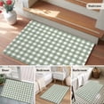 thumbnail image 4 of Entrance Runner Rug 2'x3',Sage Green Buffalo Plaid Non-slip Doormat for Indoor Outdoor Entrance,Farmhouse Green White Checkered Throw Floor Mat for Front Door/Living Room/Bedroom/Bathroom/Kitchen, 4 of 9