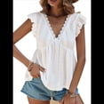 thumbnail image 2 of Blusa de Tirantes con Cuello en V, Mangas con Volantes y Ojales Acampanados para Mujer XL, 2 of 7