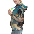 thumbnail image 2 of Fotbe Colorful Sky Puppy Pattern Womens Long Sleeve Hoodie, Pullover Hooded Sweatshirt, Kangaroo Pocket Hoodie with Eye-catching Drawstrings-X-Large, 2 of 7