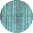 thumbnail image 1 of Ahgly Company Indoor Round Southwestern Light Blue Country Area Rugs, 3' Round, 1 of 4