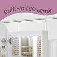 thumbnail image 3 of Mirror Jewelry Armoire Jewelry Cabinet Organizer Mirror with Storage Age 18 Greige Lining White, 3 of 6
