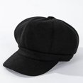 thumbnail image 1 of Women's Beret Hat French Beret Winter Autumn Hat Ladies Girls Fashion Hats Beanie Cap Panel Baker Boy Flat Caps, 1 of 2