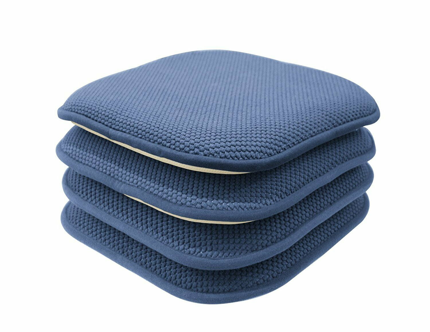 4 Pack Premium Memory Foam NonSlip Ultra Soft Chenille Surface Chair