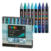 uni POSCA PC-5M Water-Based Paint Markers, Reversible Medium Tip (1.8-2.5mm), Cool Tone, 8 Pack