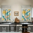 thumbnail image 4 of Kitchen Curtains 36 Inch Short - 3 Panel Set, Rod Pocket Window Curtain with Tropical Leaf Botanical Print, 100% Polyester for Farmhouse, Cafe, Kitchen, Bedroom, Easy Wash, 4 of 5