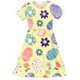 thumbnail image 4 of Babcutegg Girls' Dresses, Floral Print Short Sleeve Casual Outfit Girls' Summer wear Dress Multicolor 7-8T, 4 of 5