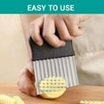 thumbnail image 4 of 1 Pcs Large Crinkle Cutter - French Fry Slicer - Potato Knife Cutter Fruit Vegetable Wavy Chopper - Knife Stainless Steel Blade Cutting Tool (2 Pack), 4 of 6