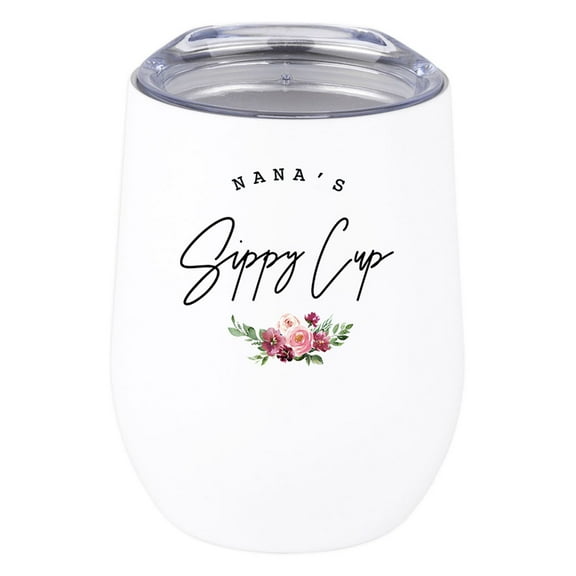 Koyal Wholesale Funny Mother's Day Wine Tumbler with Lid Nana's Sippy Cup 12 Oz Stemless Stainless Steel Insulated