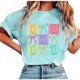 thumbnail image 1 of Tops de Manga Corta de Verano para las Mujeres Imprimir Blusa de Cuello Redondo, Moda Ligera de Poliéster Spandex, 1 of 7