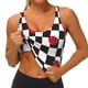 thumbnail image 3 of Fotbe Ladybugs Of Black And White Checkers Sujetador Deportivo Largo sin Aros para Mujer con Almohadillas y Soporte Medio, Transpirable y Absorbente, Camiseta Tipo Chaleco o Tank Top-Small, 3 of 8