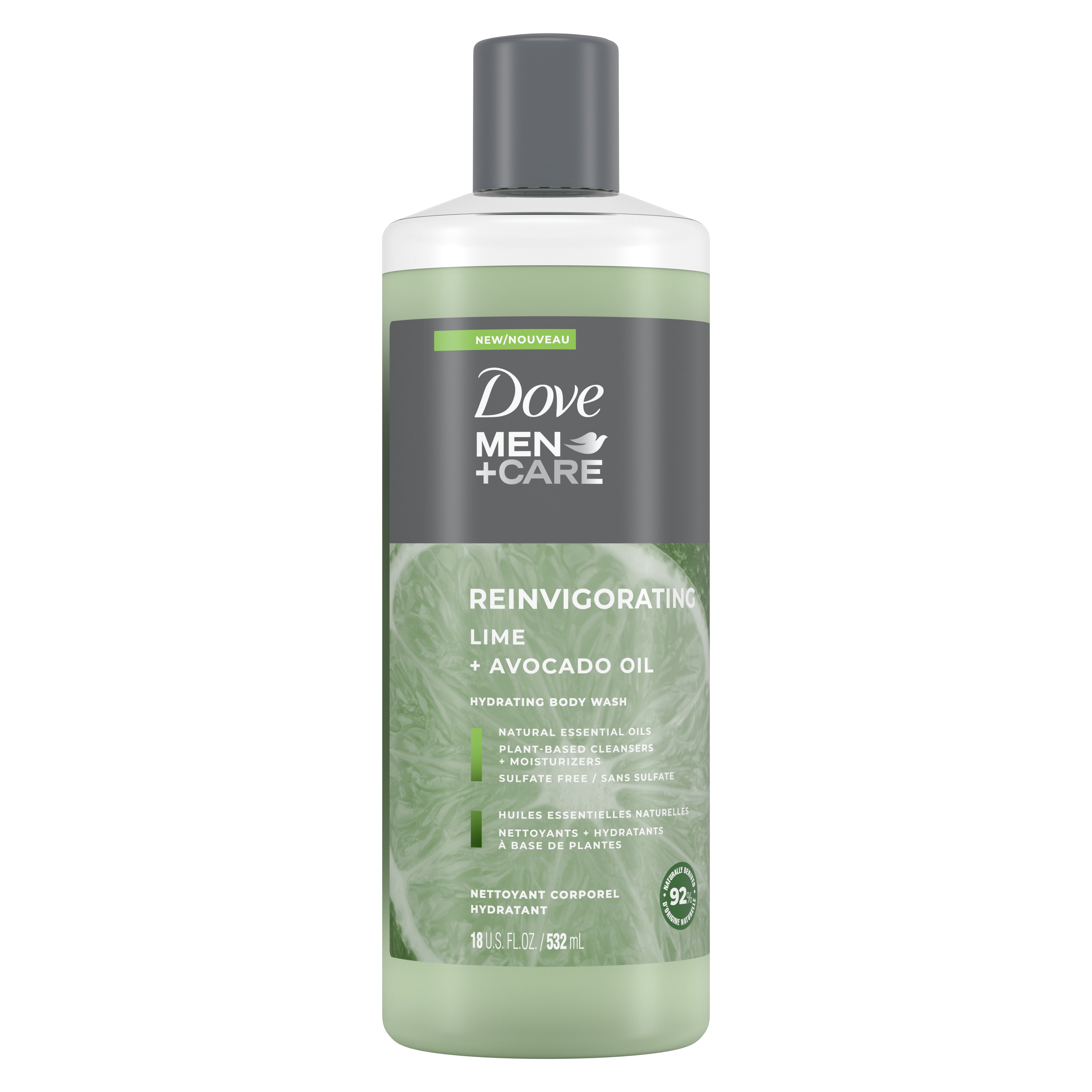 Dove Men+Care Body Wash Lime + Avocado Oil, 18 fl. Oz.