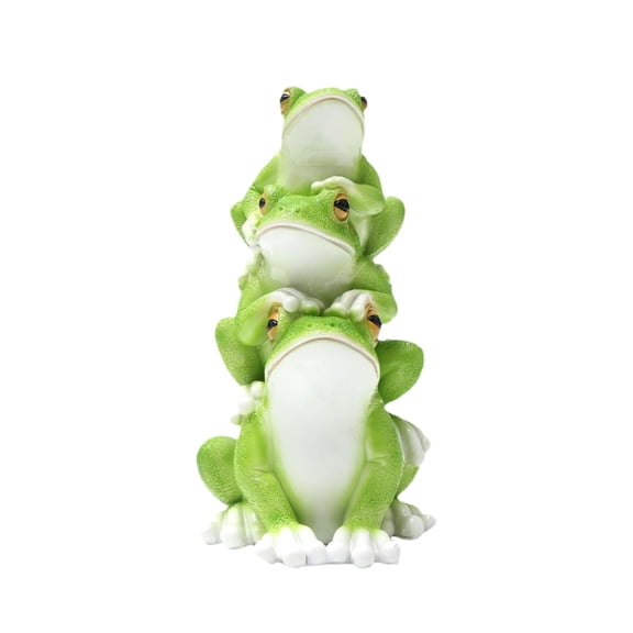 yotijay Frog Garden Statue Tabletop Ornament Modern Collection Animal Sculpture for Desk 3 Frogs