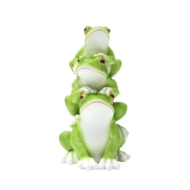 Estatua de rana de resina decorativa para escritorio, para dormitorio, mesa, centro de mesa 3 ranas