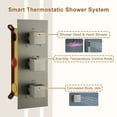 thumbnail image 6 of Boyel Living 12 inch Ceiling Mount Shower Head LED Light 3 Function Thermostatic Shower System with 6 Body Jets ,Brushed Nickel, 6 of 8