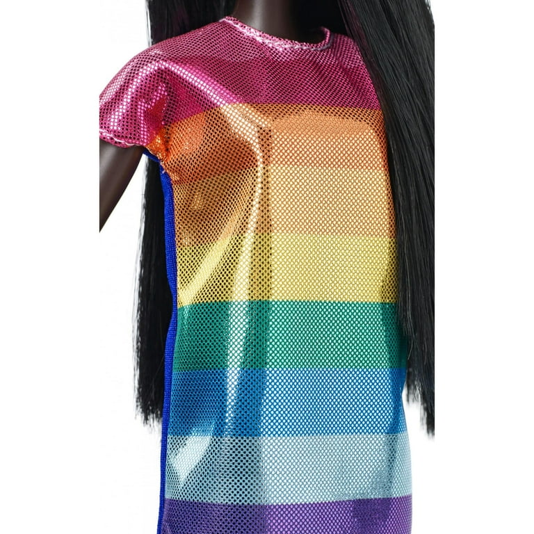 Barbie Fashionistas Doll, Original Body Type Wearing Shimmery Dress -  Walmart.com