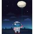 thumbnail image 3 of Ambesonne Space Duvet Cover Sets, Astronaut with a Moon, 2-King, Indigo and Pale Grey, 3 of 7