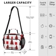 thumbnail image 3 of Red Christmas Trees Plaids Insulated Lunch Bag Portable Cooler Bag Mommy Bag Large Capacity 6L, 3 of 9
