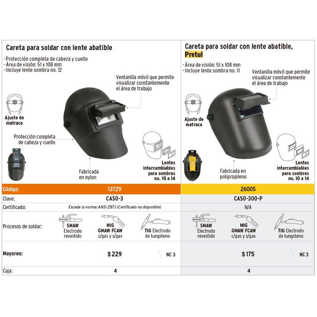 Careta para soldar, ergonómica Truper Careta para soldar, ergonómica