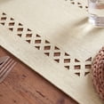 thumbnail image 5 of Sm:)e Beige Table Runner, Hollow Out Laser Cut Solid Color, Seasonal Summer Washable Kitchen Dining Table Decoration for Home Party Decor 13x72 Inch, 5 of 6