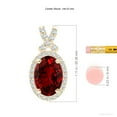 thumbnail image 3 of Angara Lab Grown Ruby Halo Pendant Necklace for Women in 14K Yellow Gold - July Birthstone Jewelry | 7.25 ct Lab Created Ruby Vintage Style Necklace, 3 of 7