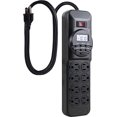 thumbnail image 2 of GE 7-Day Programmable Power Strip with Digital Timer, 8 Grounded Outlets (4 Timed / 4 Always On), Indoor, 15 Amp, 1800W, Easy Presets and Custom Settings for Weekly Cycle, Minute Intervals, 15077 Black, 2 of 4