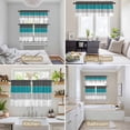 thumbnail image 6 of Teal Grey Striped Kitchen Curtains Sets for Windows 24 Inch Length, Farmhouse Modern Rod Pocket Window Treatments Tier Curtains and Valances Set for Bedroom/Bathroom, 6 of 8