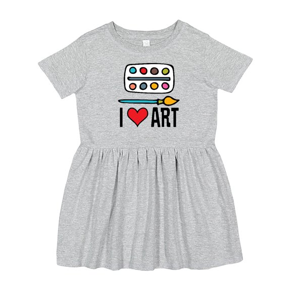 Inktastic Painting I Love Art Girls Toddler Dress