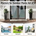 thumbnail image 7 of 2 Pack Planters for Indoor & Outdoor Plants, Rattan Planter with Removable Liners & Drainage Holes, Use for Front Porch, Patio, Backyard, Garden, Black,32 in, 7 of 7