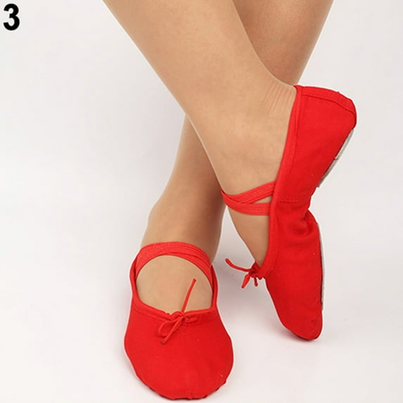 huanledash Kid Adult Canvas Soft Ballet Dance Shoes Pointe Dancing Gymnastics Slippers
