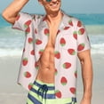 thumbnail image 7 of Pofeuu Strawberry Print Hawaiian Shirt for Men Sleeves Casual Button Down Summer Beach Dress Shirts T-Shirts,Medium, 7 of 7