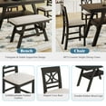 thumbnail image 3 of Harper & Bright Designs 6 Piece Wood Counter Height Dining Table Set with Storage Shelf, Kitchen Table Set with Bench and 4 Chairs, Espresso, 3 of 15