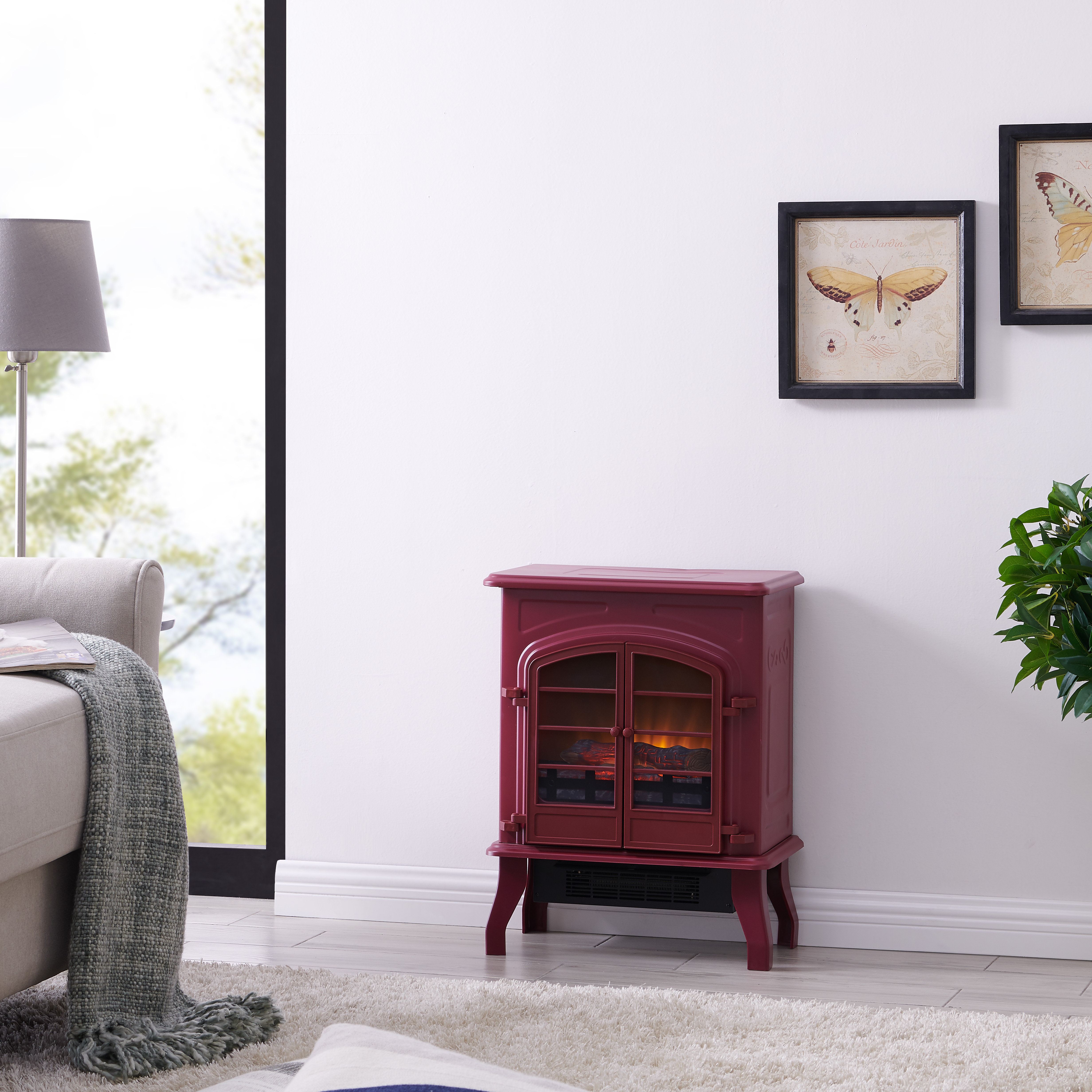 Bold Flame Electric Space Heater, Glossy Red - image 5 of 7