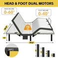 thumbnail image 6 of Miekor Furniture Ergonomic Queen Size Adjustable Bed, Zero Gravity Base For Stress Management W/Head And Foot Incline, Wireless Remote Control, Massage, Under-Bed Nightlight, And Usb Ports 89573, 6 of 6