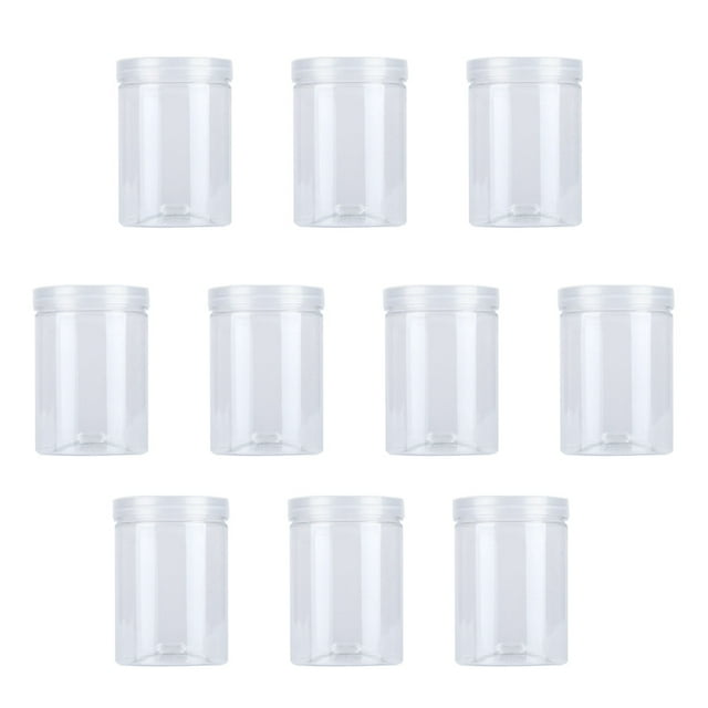 EeaseMX 10 tarros de plástico transparente de 500 ml para alimentos, latas selladas para cocina, aperitivos, galletas, té perfumado.