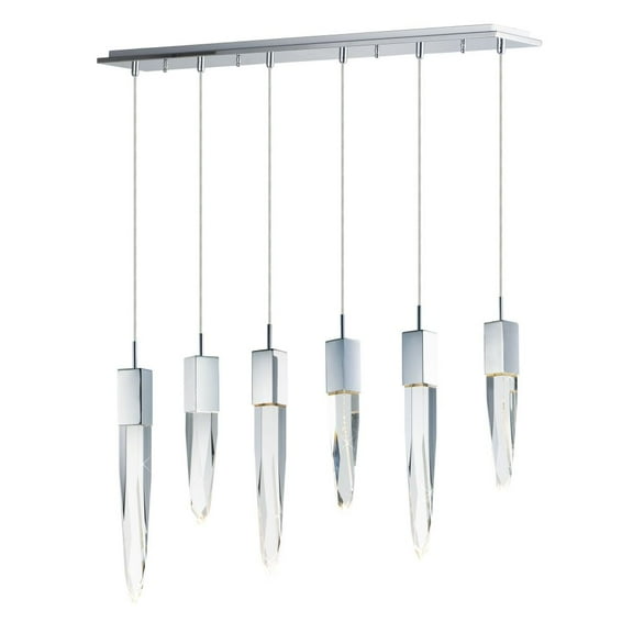 E31245-20PC ET2 Lighting Quartz-36W 6 LED Pendant-39.25 Inches wide by 21 inches high-Polished Chrome Finish