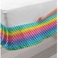 thumbnail image 2 of Abstract Bed Skirt, Rainbow Toned Fish Scale Pattern Half Circles Geometric Creative Mermaid Marine, Elastic Bedskirt Dust Ruffle Wrap Around for Bedding Decor, 4 Sizes, Multicolor, by Ambesonne, 2 of 2