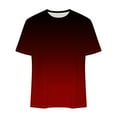 thumbnail image 4 of QQAMB Mens Gradient T-Shirt Short Sleeve Ombre Color Crewneck Shirt Slim Fit Casual Sports Tee Lightweight Summer Basic Tops Red 3XL, 4 of 5