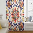 thumbnail image 6 of Boho Flowers Sheer Curtains 45 Inches Long, Abstract Bohemian Colorful Retro Floral Light Filering Curtains, Breathable Simi Curtain Privacy Drapes for Kitchen Bathroom Small Window Treatment, 6 of 9