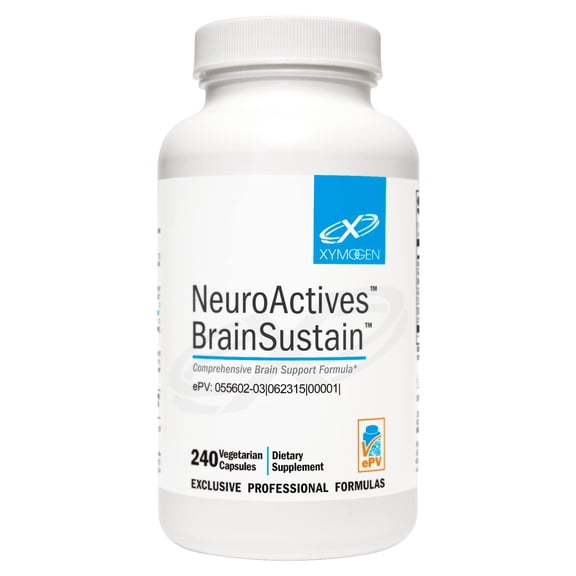 XYMOGEN NeuroActives BrainSustain - Brain Health Support with Phosphatidylserine & CoQ10 - Vegetarian, Gluten-Free & Non-GMO - 240 Capsules