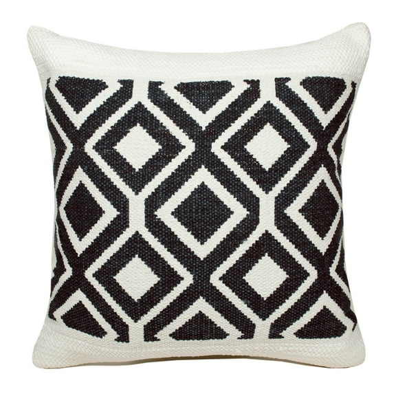 Ox Bay Indoor Geometric Diamond Square Throw Pillow, Navy Blue / White, 20" x 20"