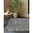 thumbnail image 2 of Unique Loom Outdoor Modern Collection Area Rug - Maze (12' Square Black and White), 2 of 10