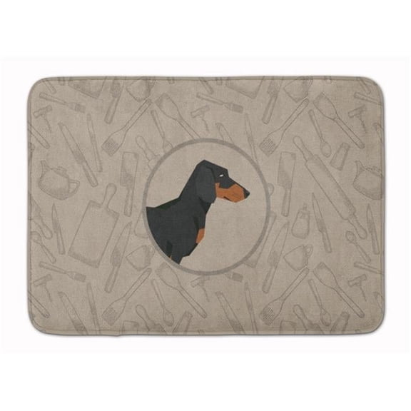 Dachshund in the Kitchen Machine Washable Memory Foam Mat