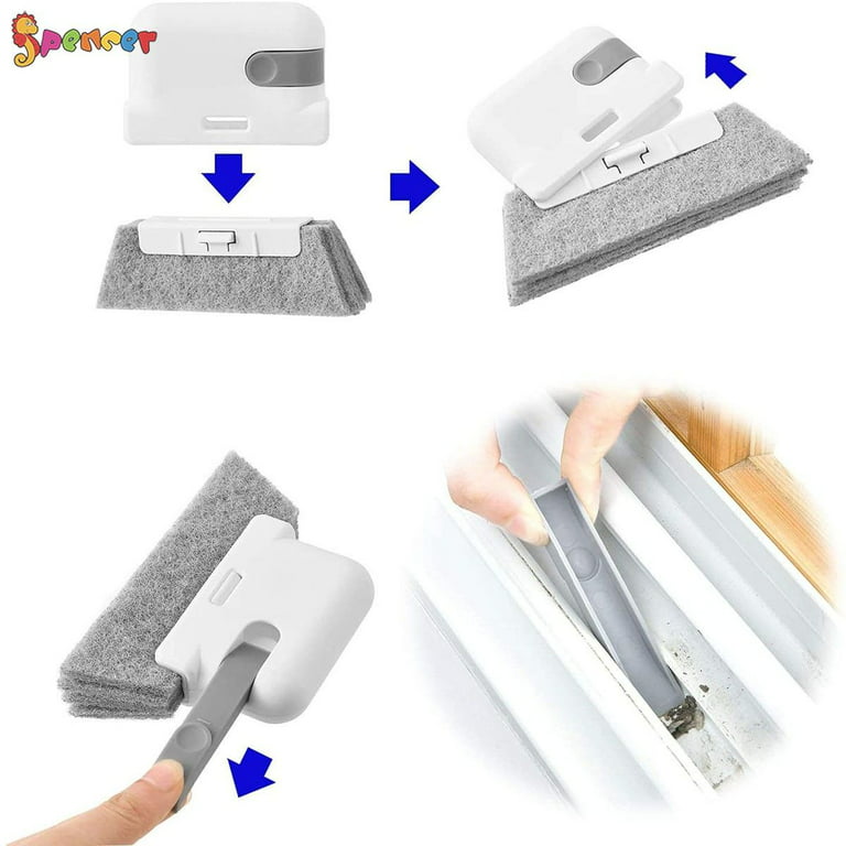 2Pcs Window Groove Cleaning Cloth Brush Slot Hand-held Door Gap