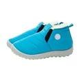 thumbnail image 7 of Kids Snow Boots Slip on Warm Fuzzy Lined Ankle Booties Boys Girls Winter Casual Solid Color Thick Soft Sole Low Top Walking Shoes 10 Little Kid Blue, 7 of 7