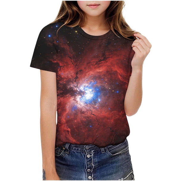 Camiseta de Manga Corta de Verano para Niños Unisex Cuello Redondo Impreso Casual para Chicos Niñas, Bonitas Camisetas de Manga Corta
